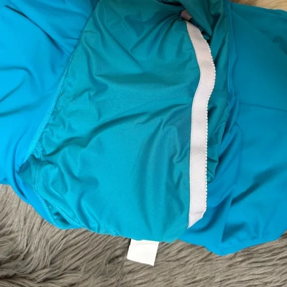 NEW Tahari Teal Blue One Shoulder Ruffle Women’s One piece Swinsuit Sz 6 - Picture 7 of 11